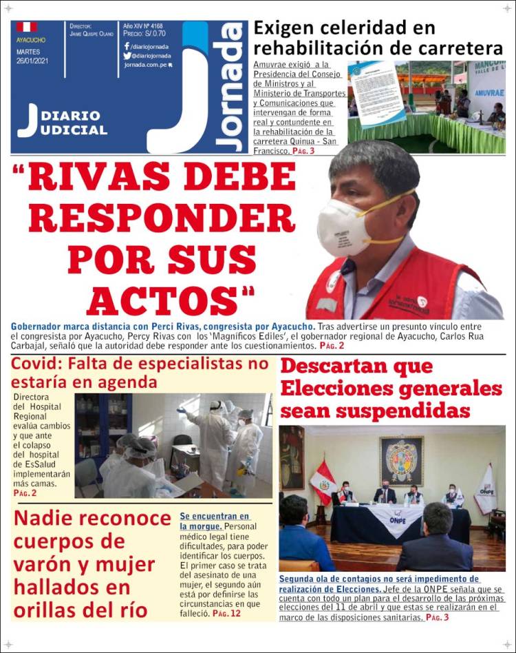 Portada de Diario Jornada (Perú)