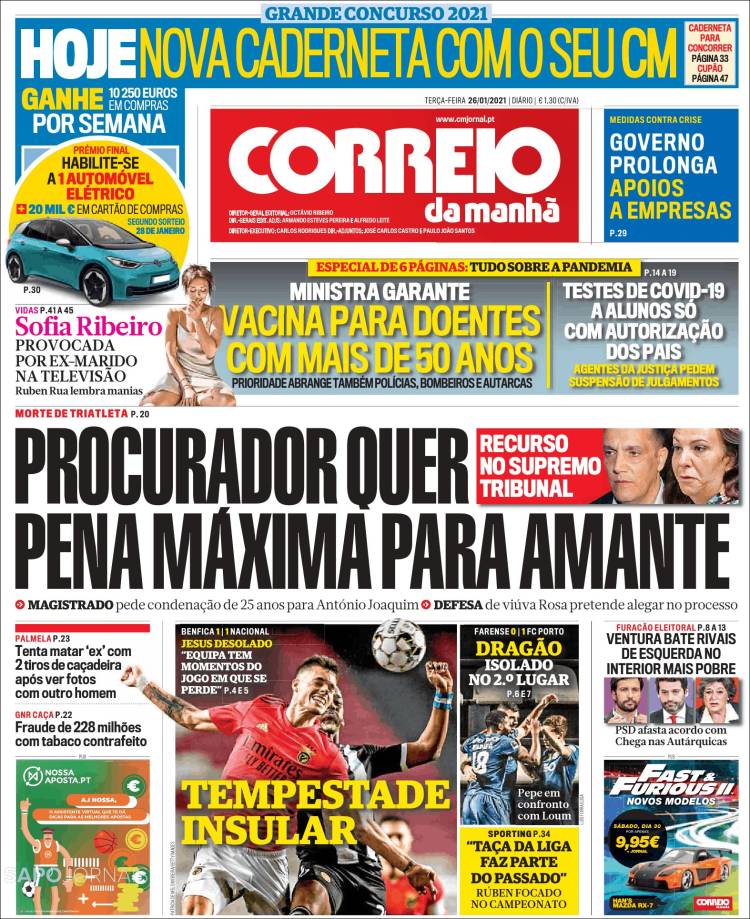 Portada de Correio da Manhã (Portugal)