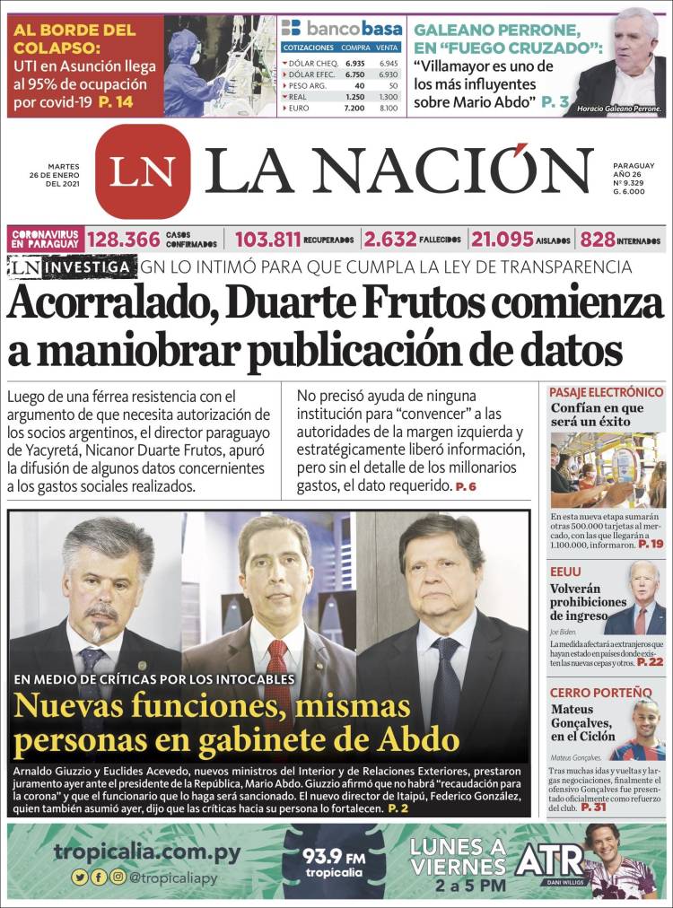 Portada de La Nación (Paraguay)