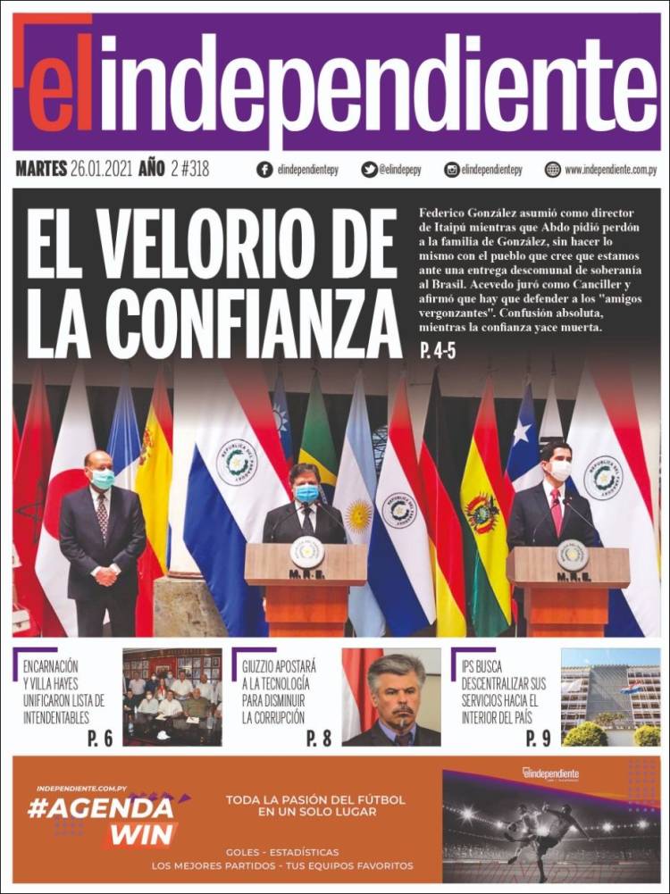 Portada de El Independiente (Paraguay)