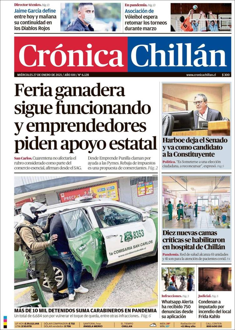Portada de Crónica Chillán (Chile)