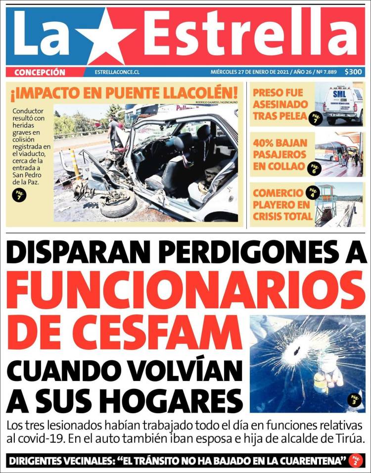 Portada de La Estrella de Concepción (Chile)