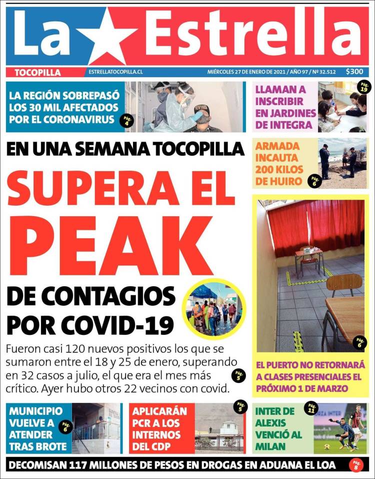 Portada de La Estrella de Tocopilla (Chile)