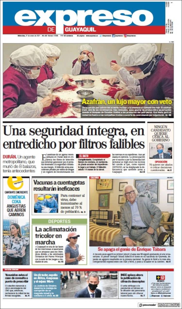 Portada de Expreso (Ecuador)