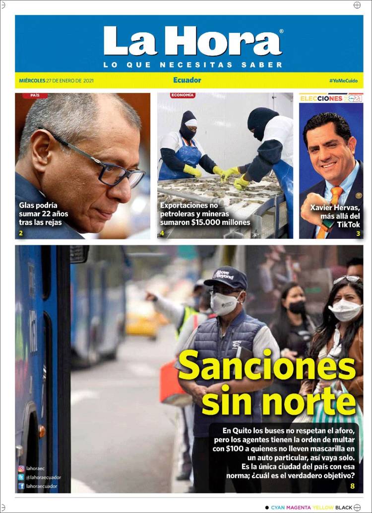 Portada de La Hora - Ecuador (Ecuador)