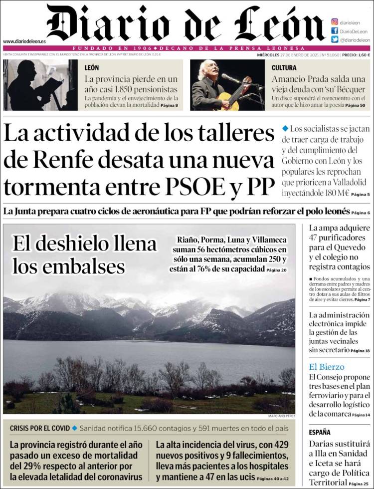 Portada de Diario de León (España)