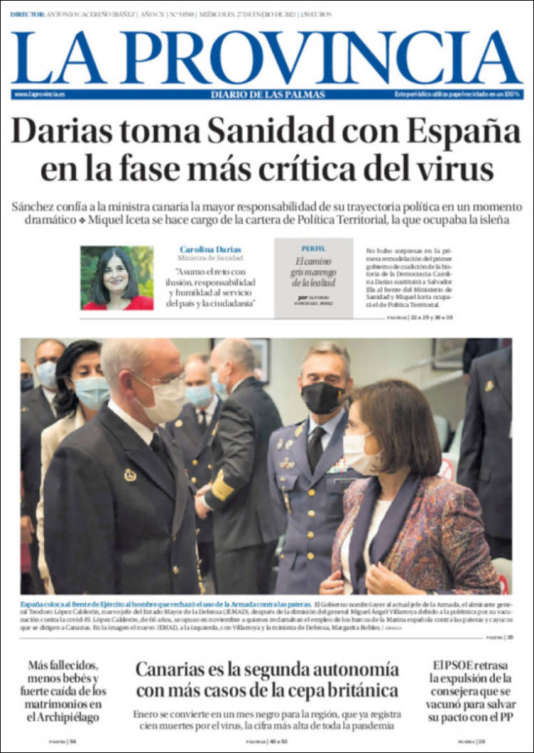 Portada de La Provincia (España)