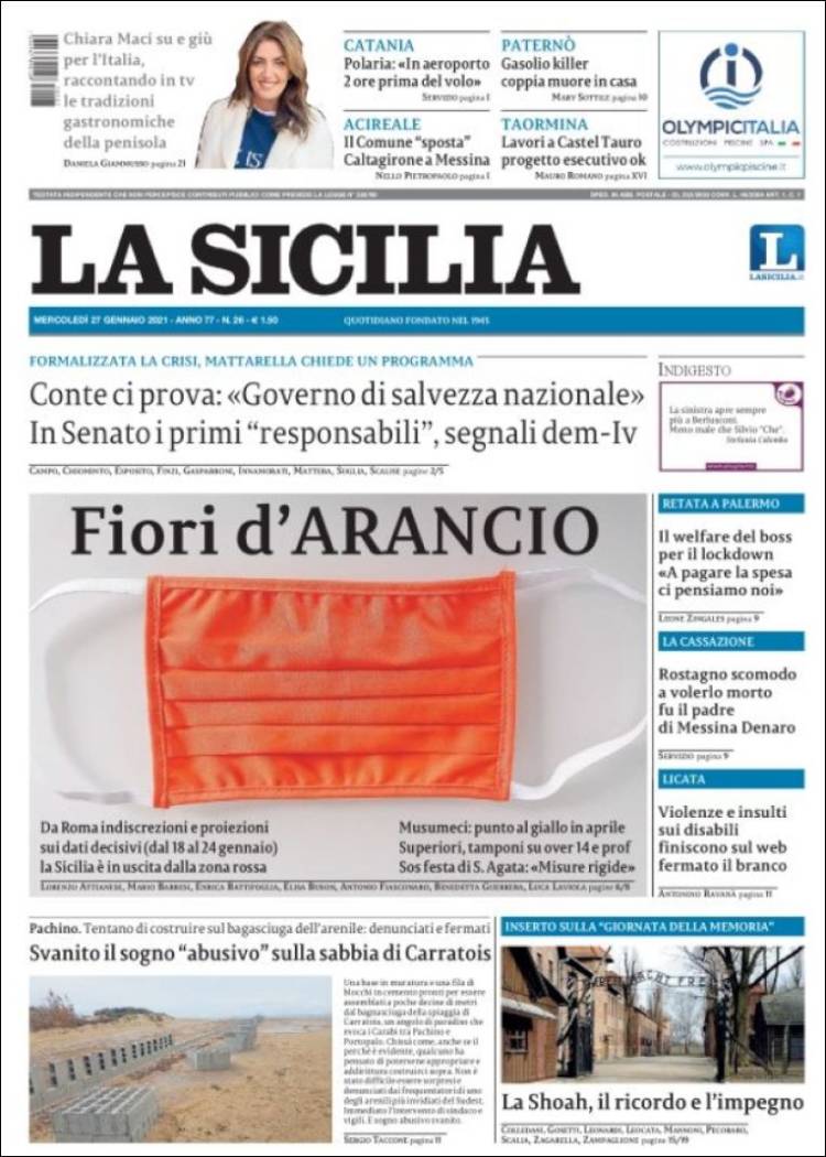 Portada de La Sicilia (Italia)