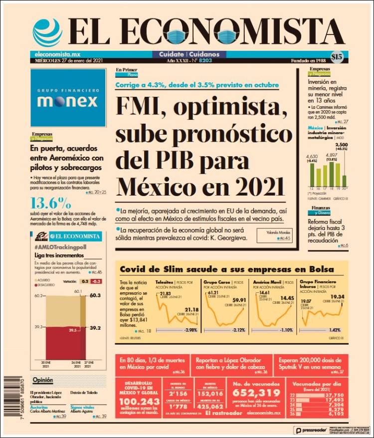 Portada de El Economista (M&eacute;xico)