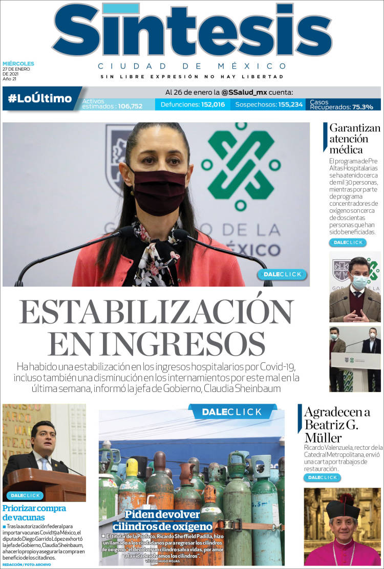 Portada de Síntesis Nacional (México)