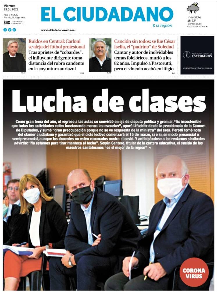 Portada de Diario El Ciudadano (Argentina)