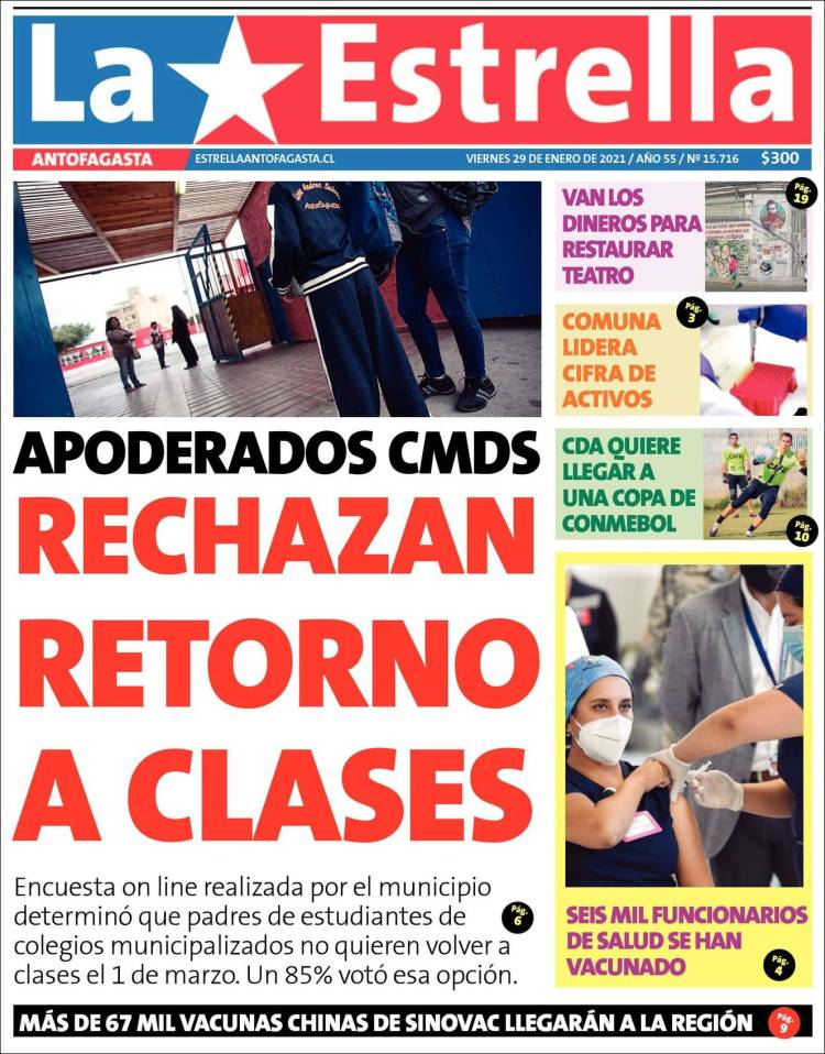 Portada de La Estrella del Norte (Chile)