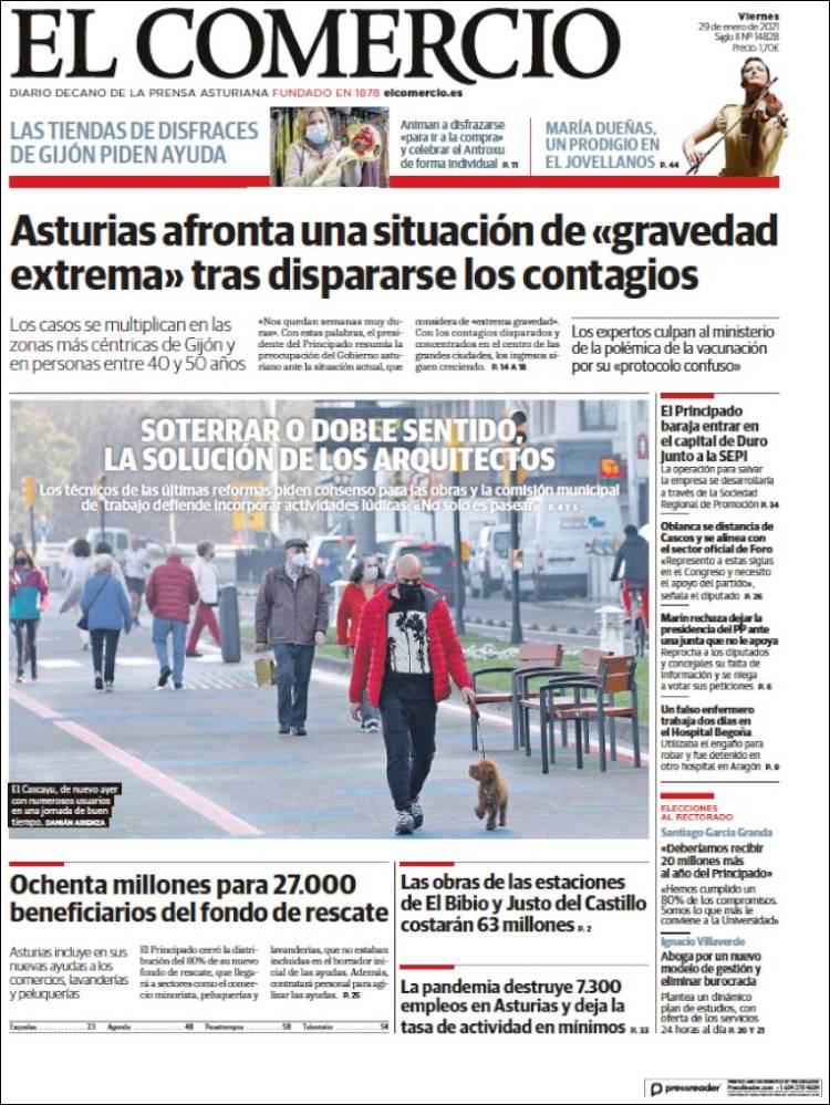 Portada de El Comercio - Gijón (Espa&ntilde;a)