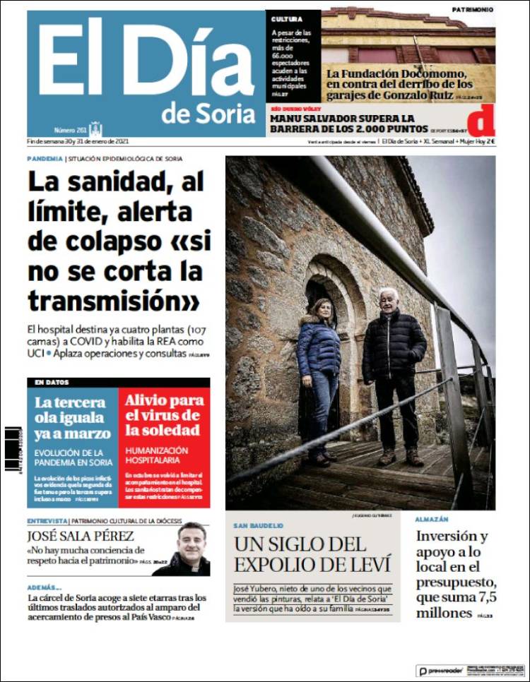 Portada de El Día de Soria (Espa&ntilde;a)