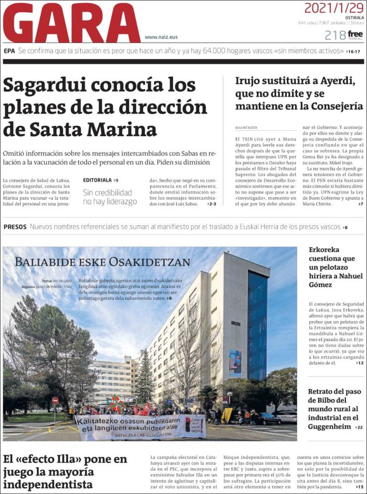Portada de Gara (Espa&ntilde;a)