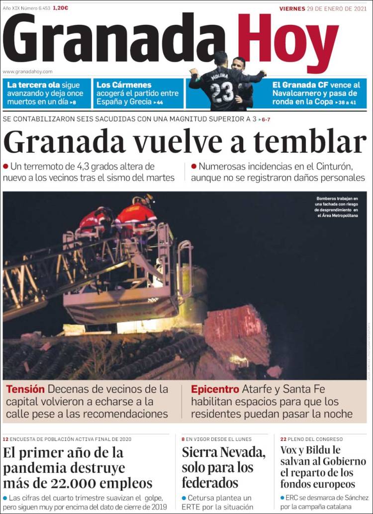 Portada de Granada Hoy (Espa&ntilde;a)