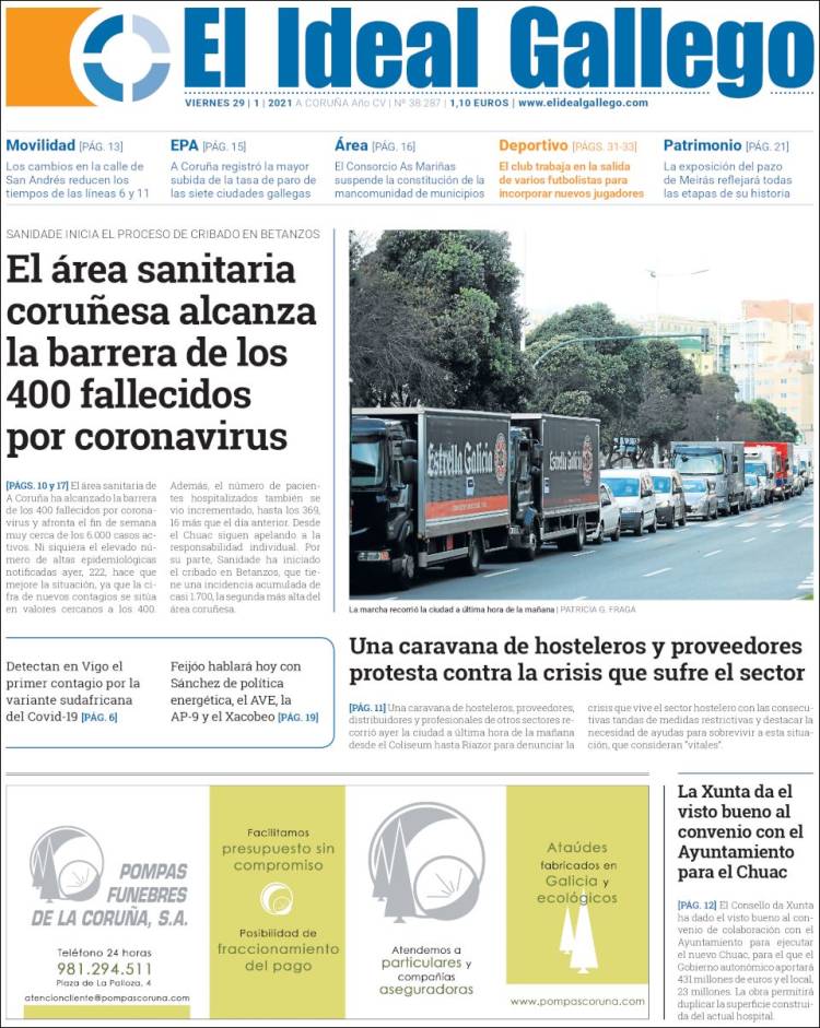 Portada de El Ideal Gallego (Espa&ntilde;a)