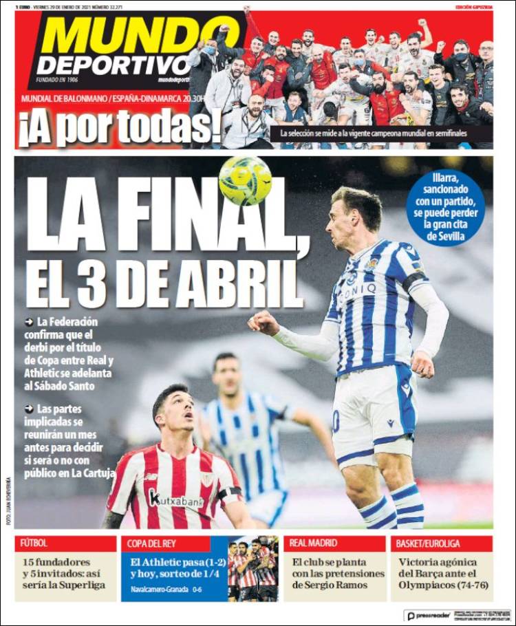 Portada de Mundo Deportivo Gipuzkoa (Espa&ntilde;a)