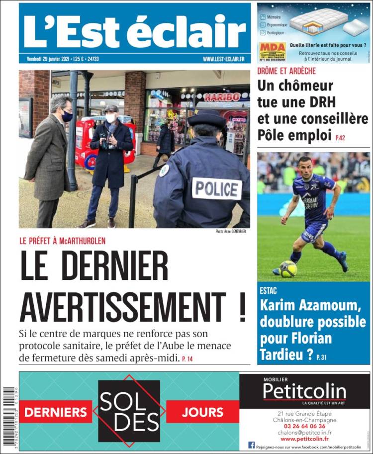 Portada de L'Est Eclair (Francia)