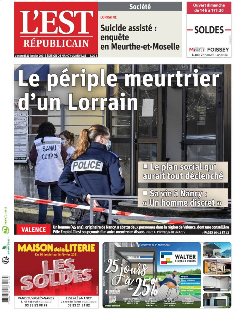 Portada de L'Est Republicain (France)