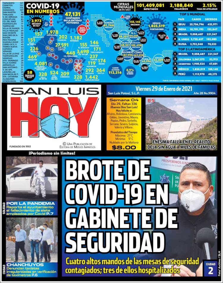 Portada de San Luis Hoy (México)