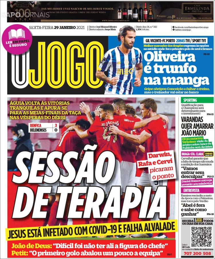 Portada de O Jogo (Portugal)
