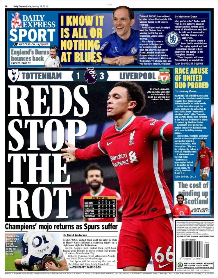 Portada de Express Sport (Reino Unido)