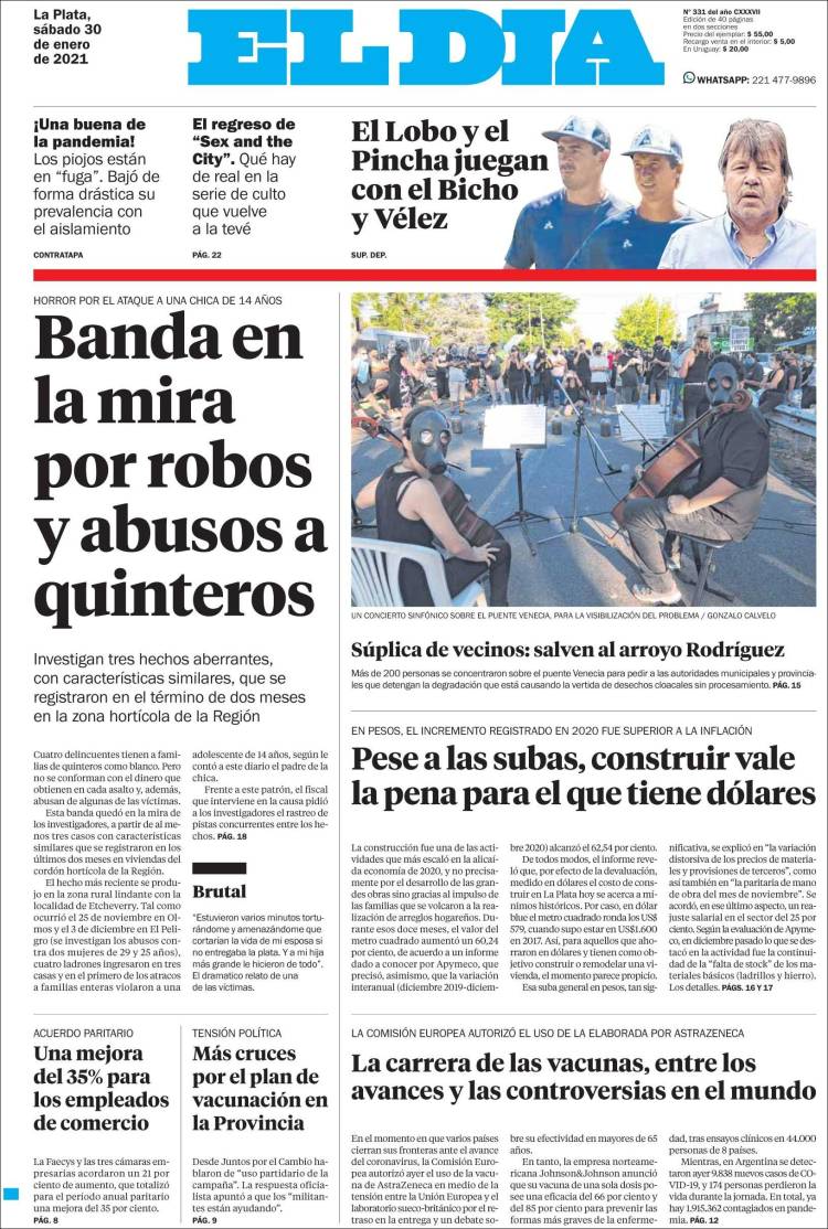Portada de El Día de la Plata (Argentina)