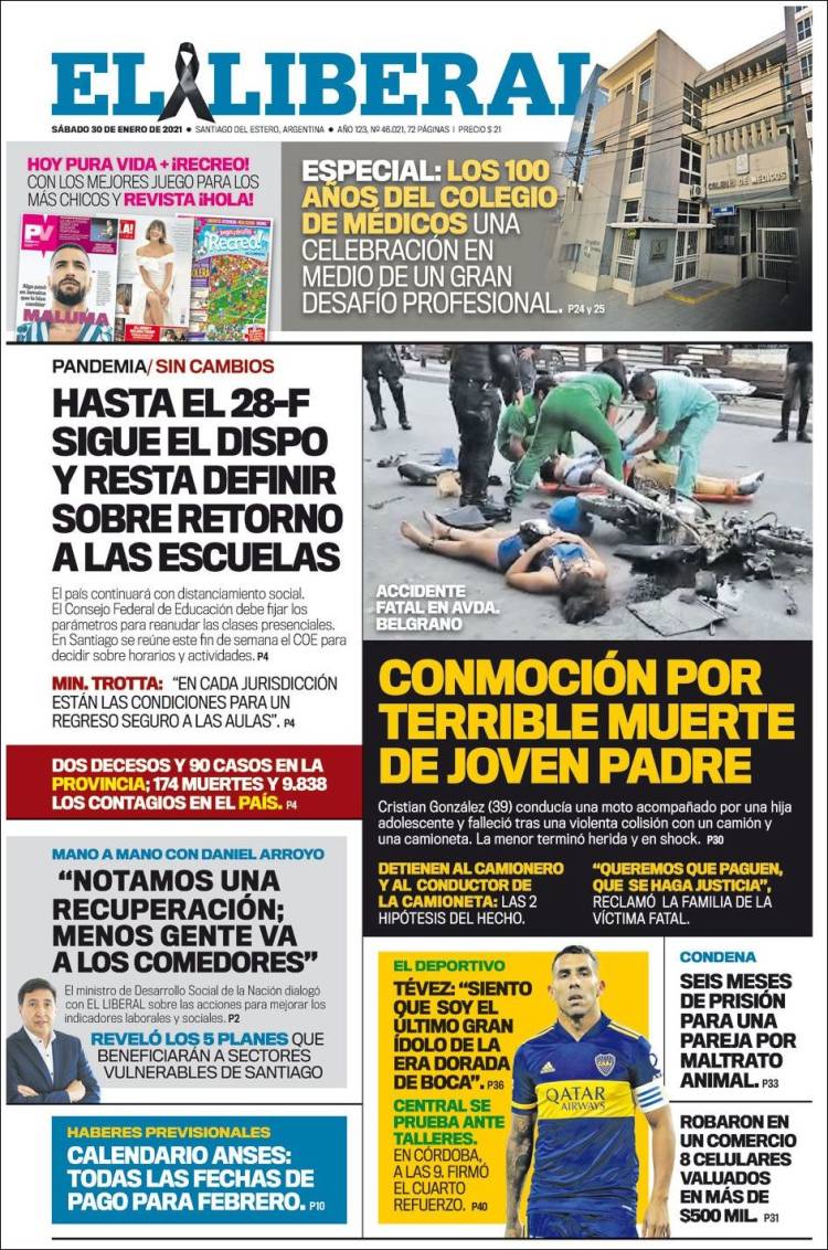 Portada de Diario El Liberal (Argentina)