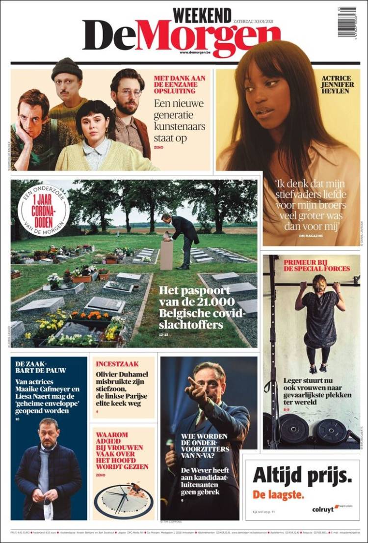 Portada de De Morgen (B&eacute;lgica)