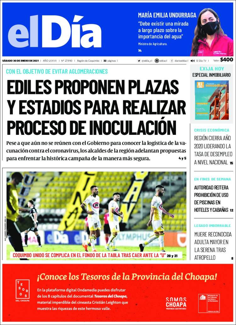 Portada de El Día (Chile)