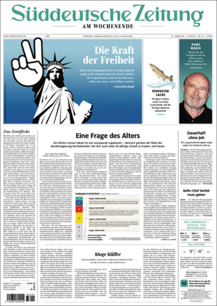 Portada de Sueddeutsche (Alemania)