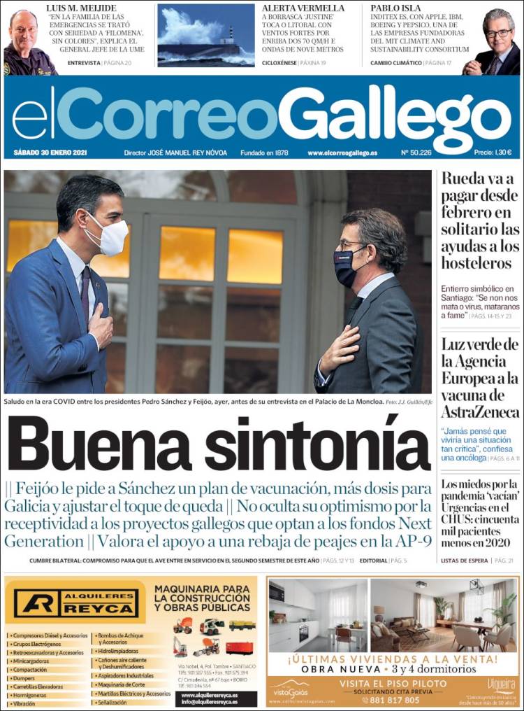 Portada de El Correo Gallego (España)