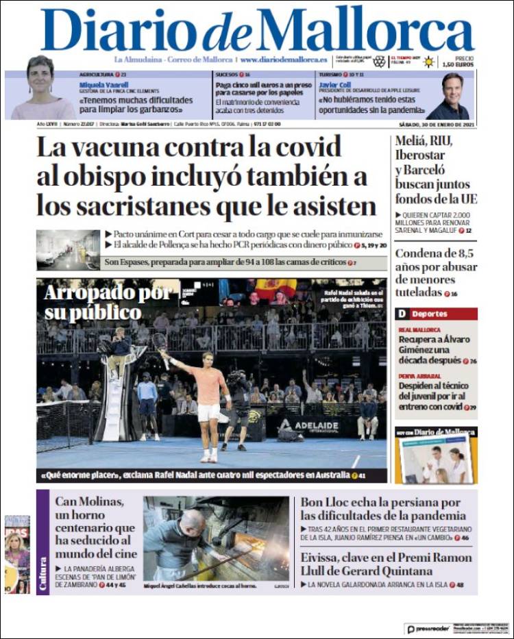 Portada de Diario de Mallorca (España)