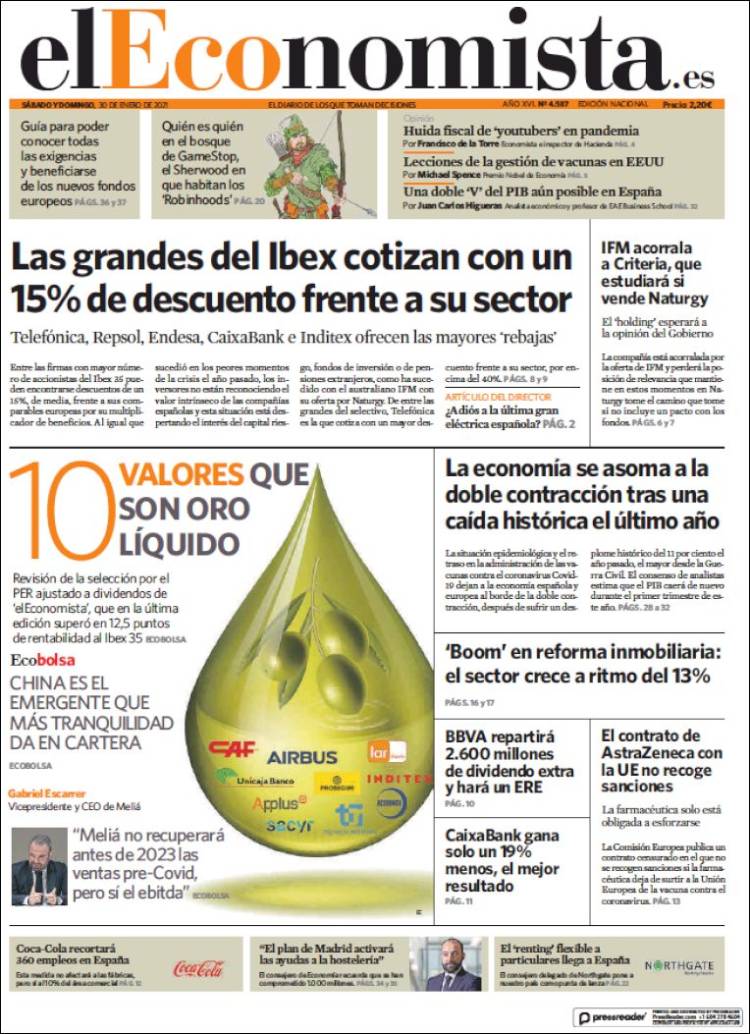 Portada de El Economista (Espa&ntilde;a)