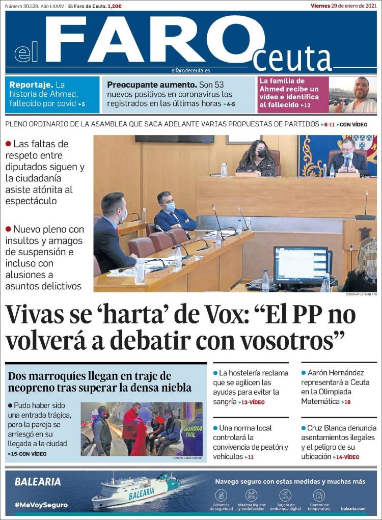 Portada de El Faro de Ceuta (España)