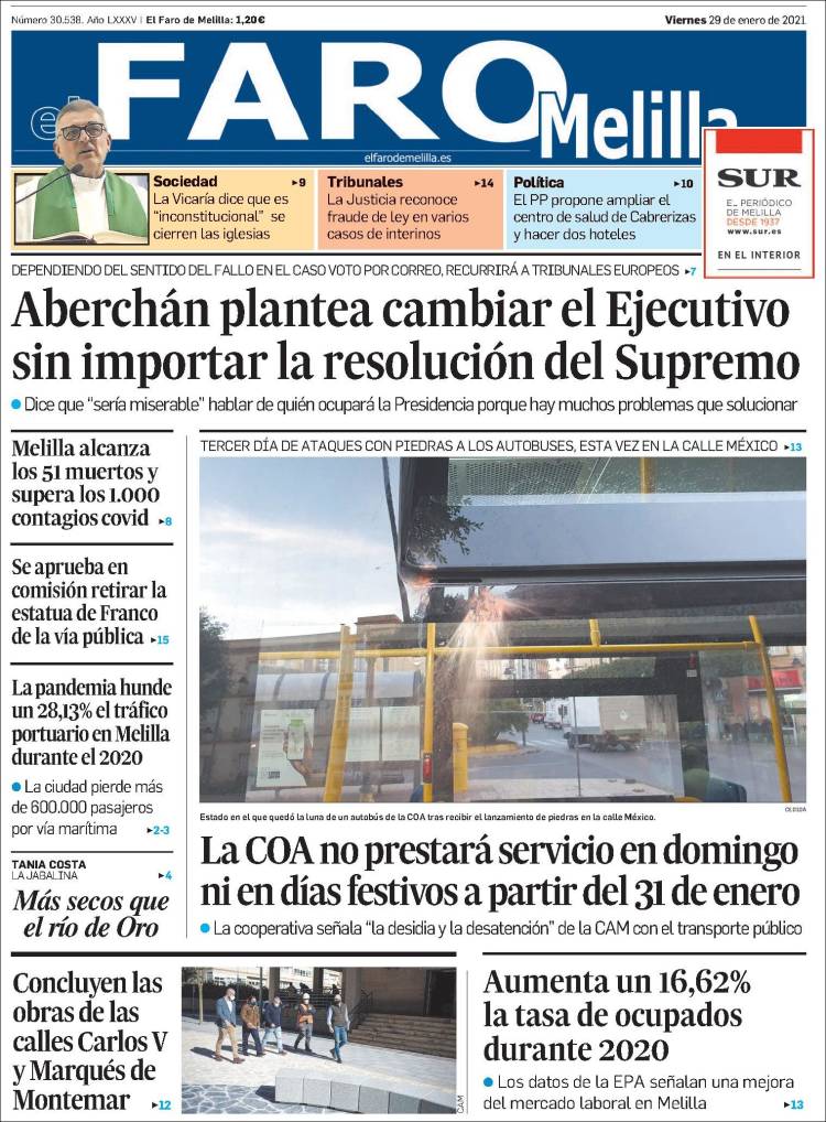 Portada de El Faro de Melilla (España)
