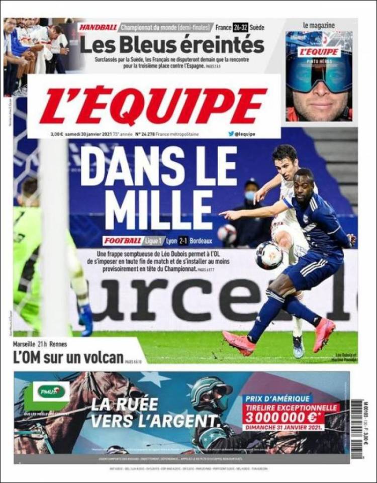Newspaper L'Equipe (France). Newspapers in France. Today's ...