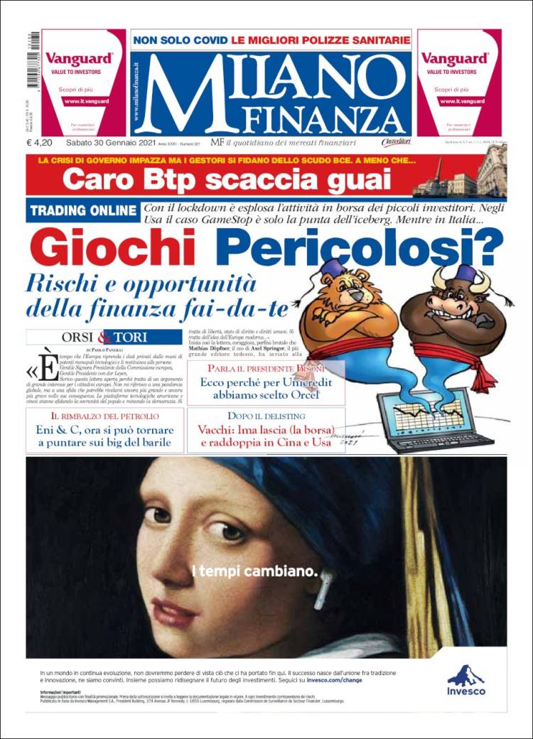 Portada de Milano Finanza (Italia)