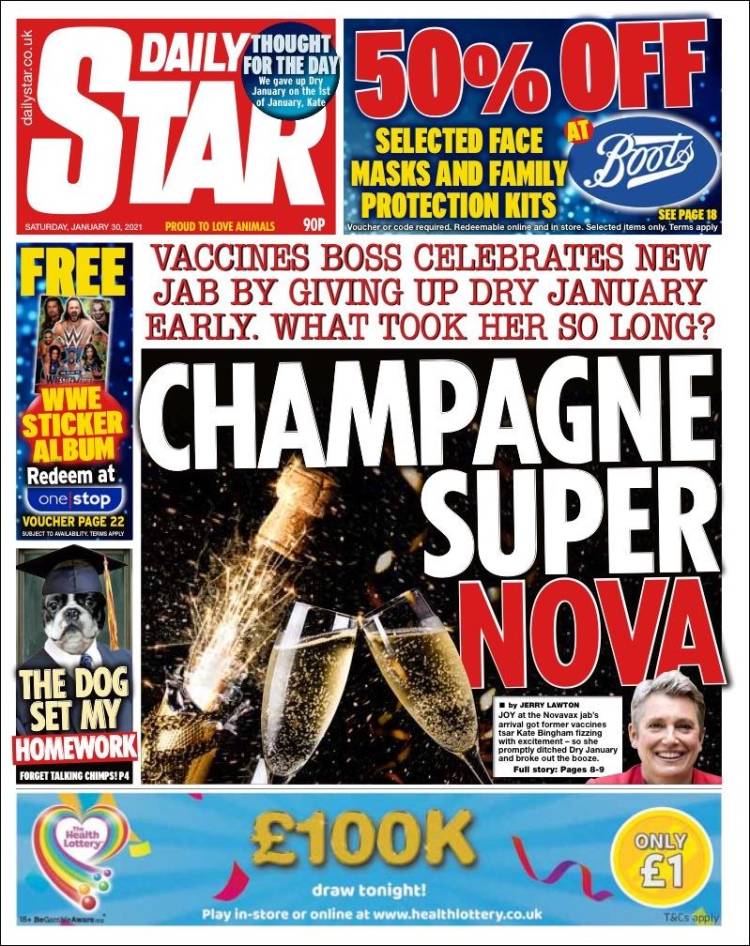 Portada de Daily Star (Reino Unido)