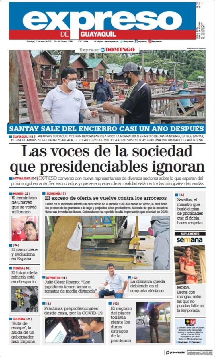 Portada de Expreso (Ecuador)