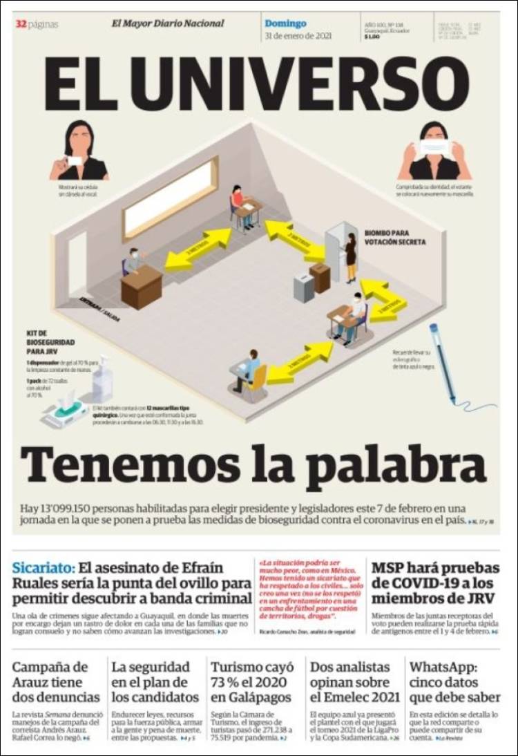 Portada de El Universo - Ecuador (Ecuador)