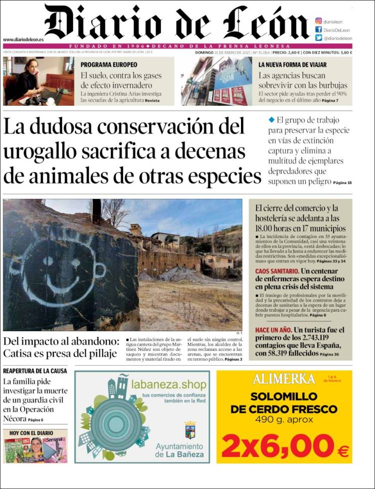 Portada de Diario de León (España)