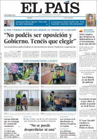 Portada de El País (Espagne)