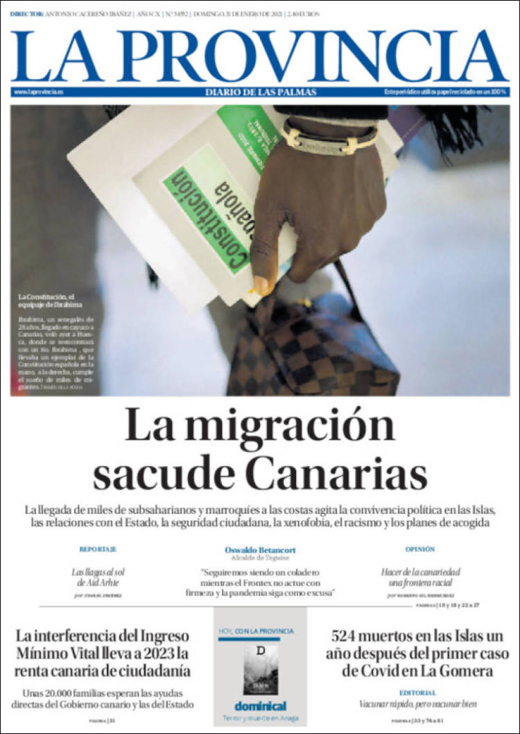 Portada de La Provincia (Espagne)