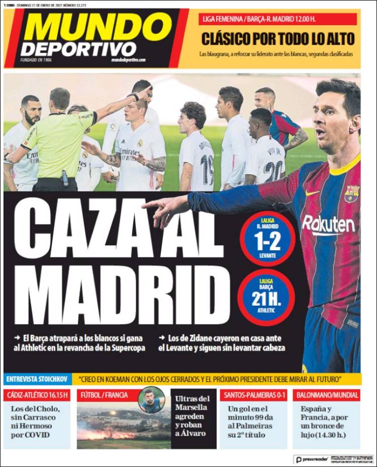 Portada de El Mundo Deportivo (Espagne)