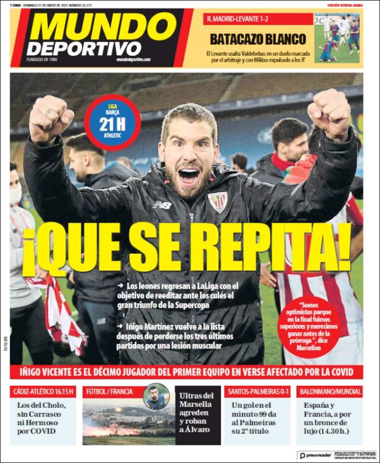 Portada de Mundo Deportivo Bizkaia (España)