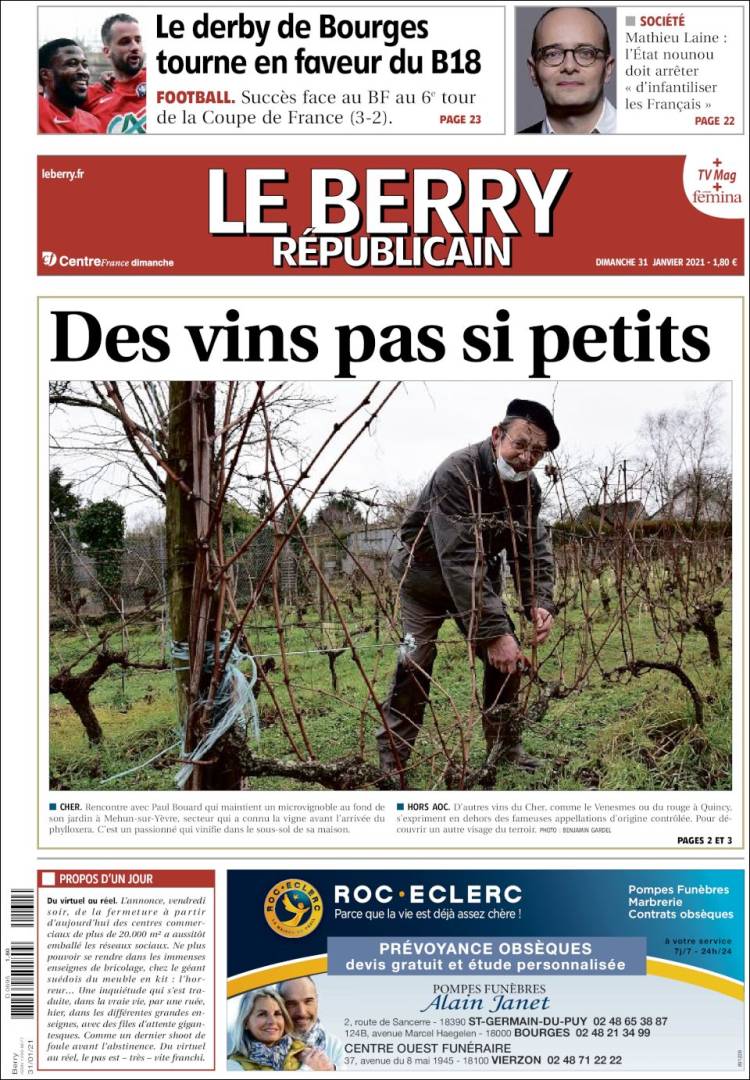 Portada de Berry Republicain (Francia)