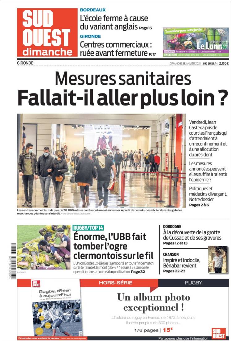 Portada de Sud Ouest (Francia)