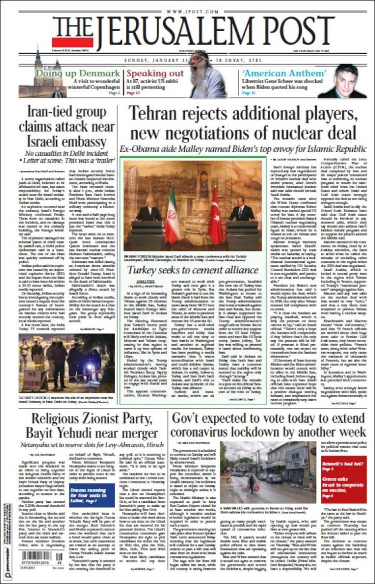 Portada de The Jerusalem Post (Israel)